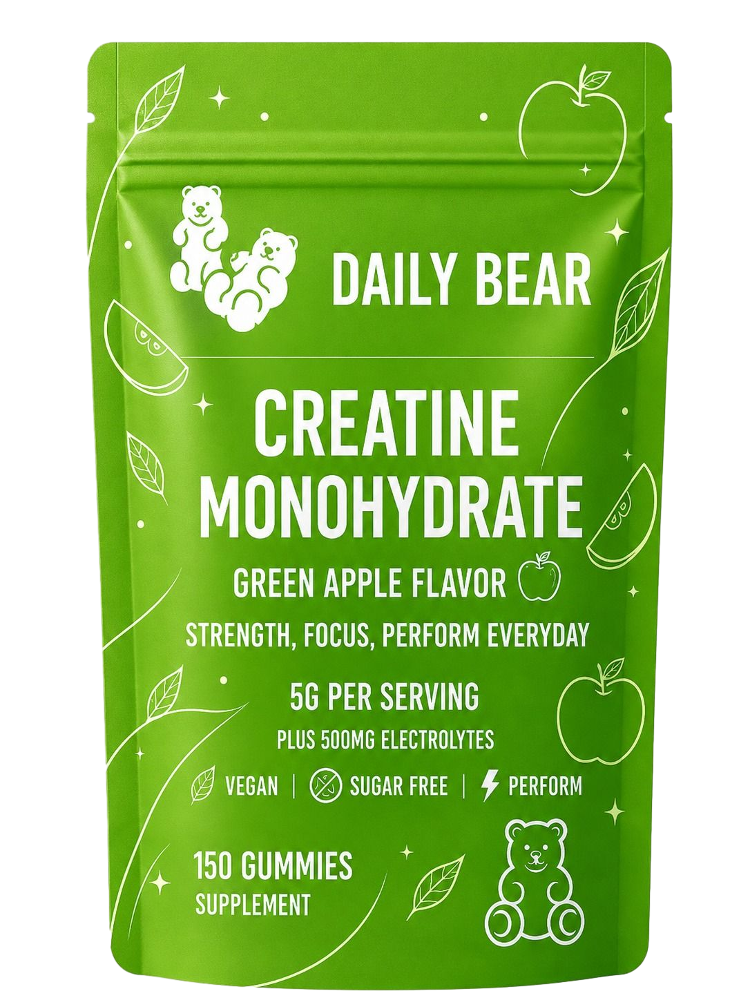 Daily Bear Creatine Gummies Green Apple