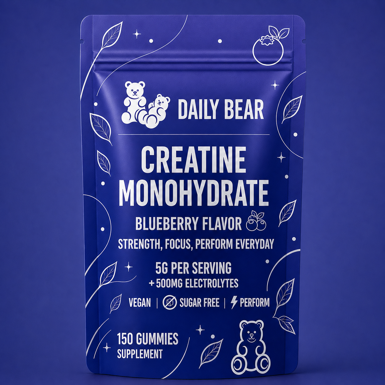 Daily Bear Creatine Gummies Blueberry