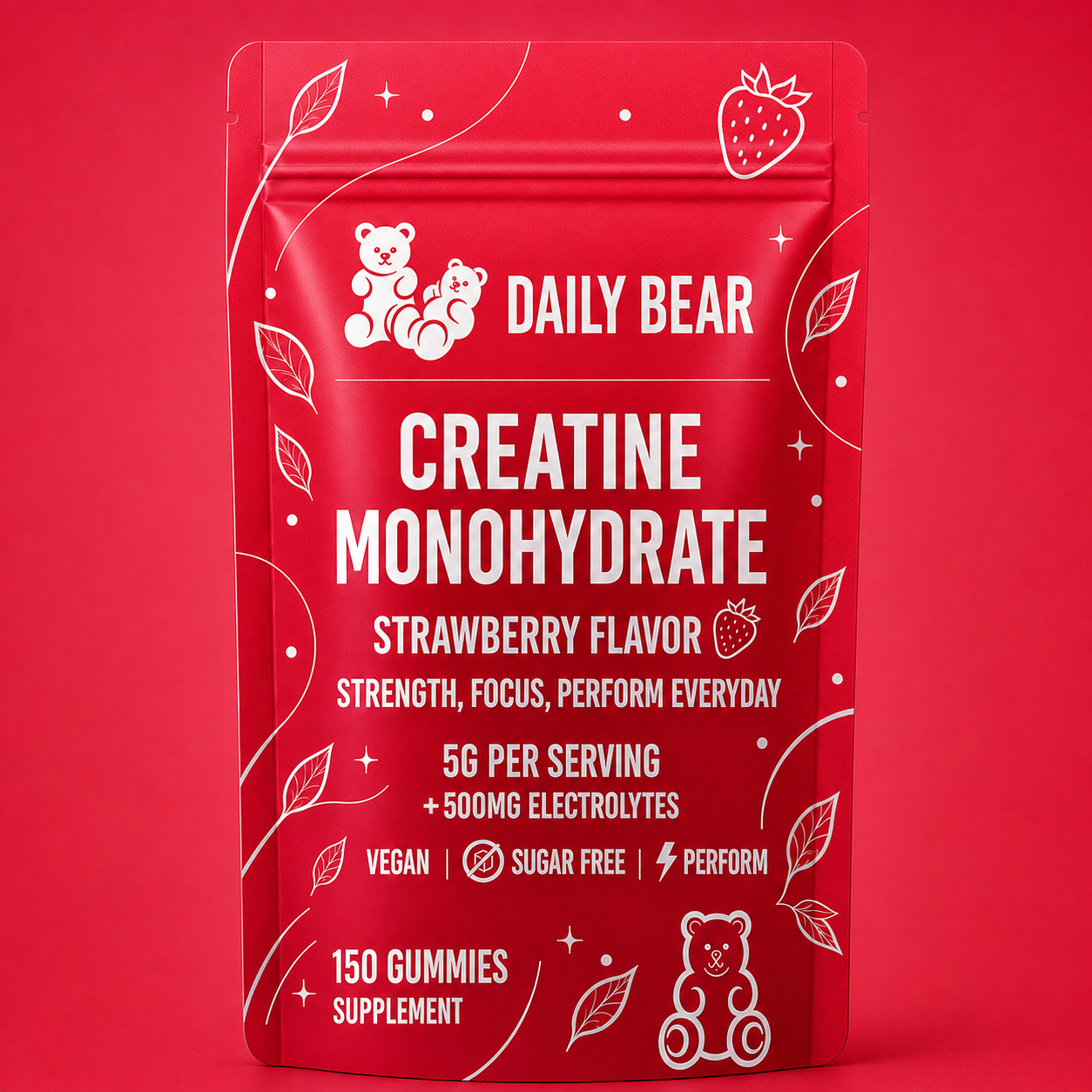 Daily Bear Creatine Gummies Strawberry